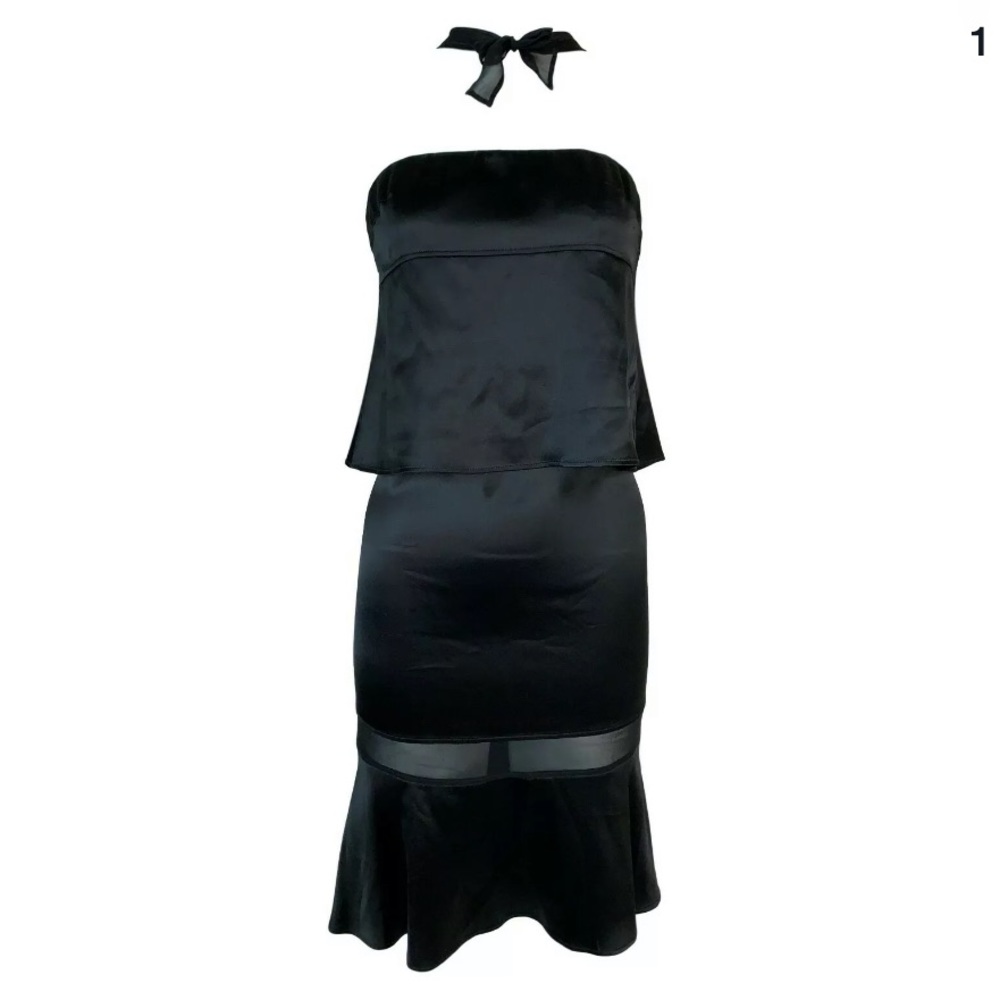 💥SOLD💥2004 Yves Saint Laurent Black Silk Dress